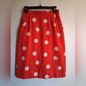 Vintage Liz Claiborne Red Polka Dot Skirt